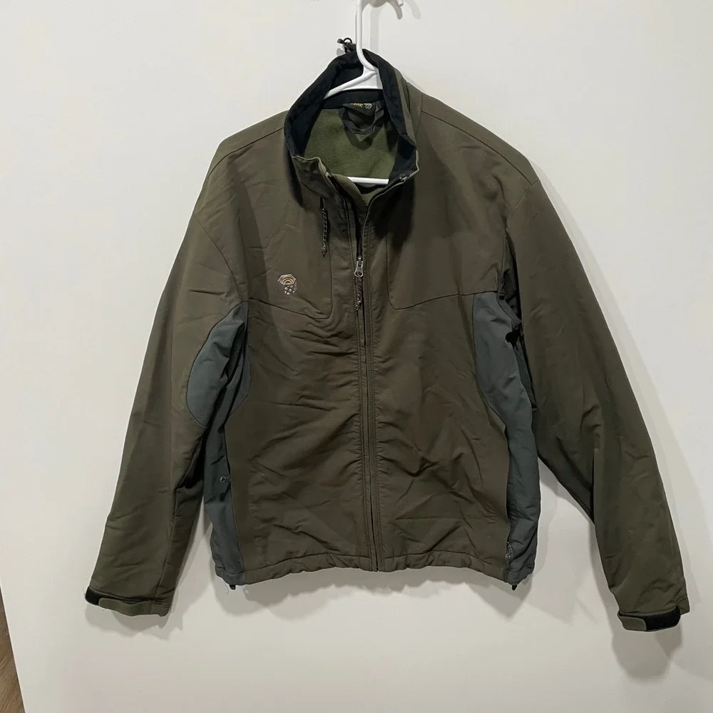 Mountain Hardwear Men's Fleece Lined Soft‎ Shell Jacket Olive Green Size L
